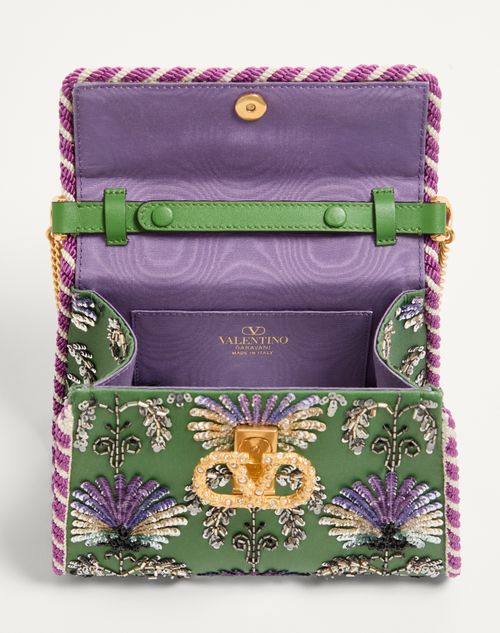 Valentino Garavani - Valentino Garavani Mini Vsling Embroidered Handbag With Jewel Logo - Multicolour - Woman - Top Handle Bags